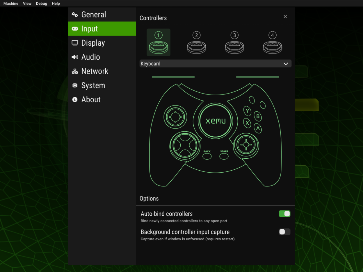 xemu Settings Menu