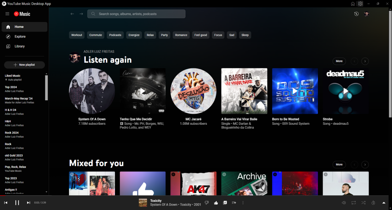 A screenshot of the main interface
