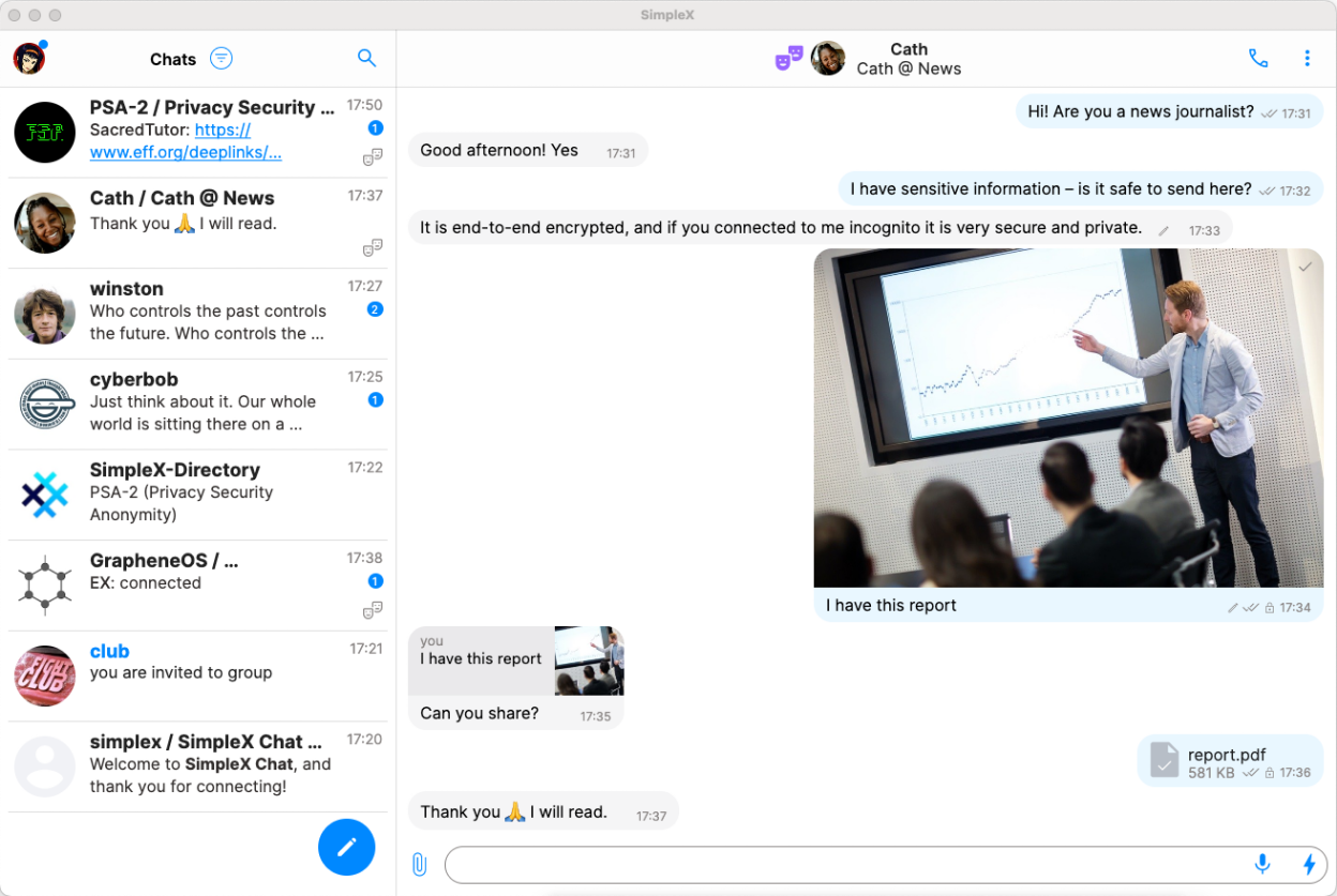SimpleX Chat screenshot