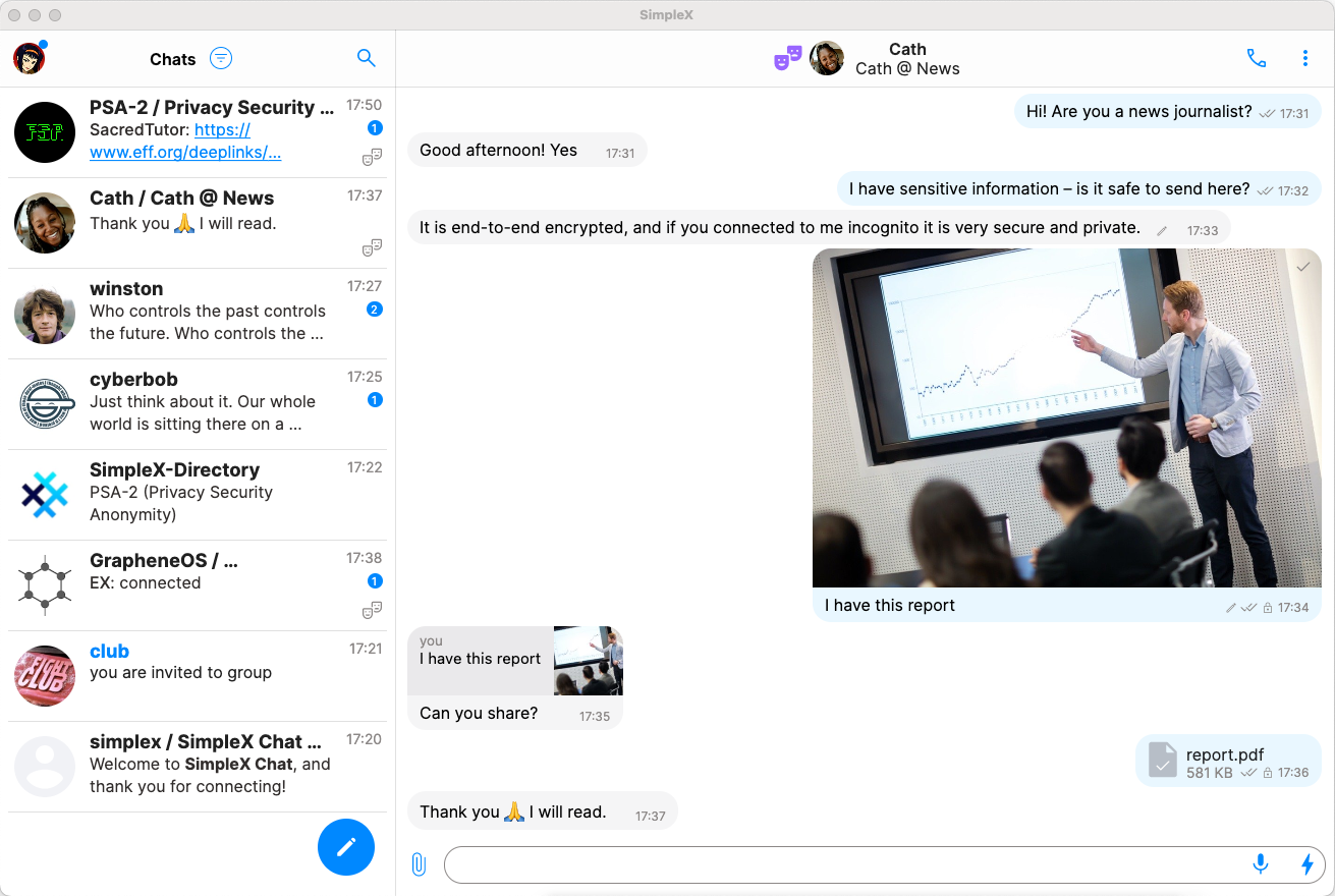 Screenshot 1 of SimpleX Chat