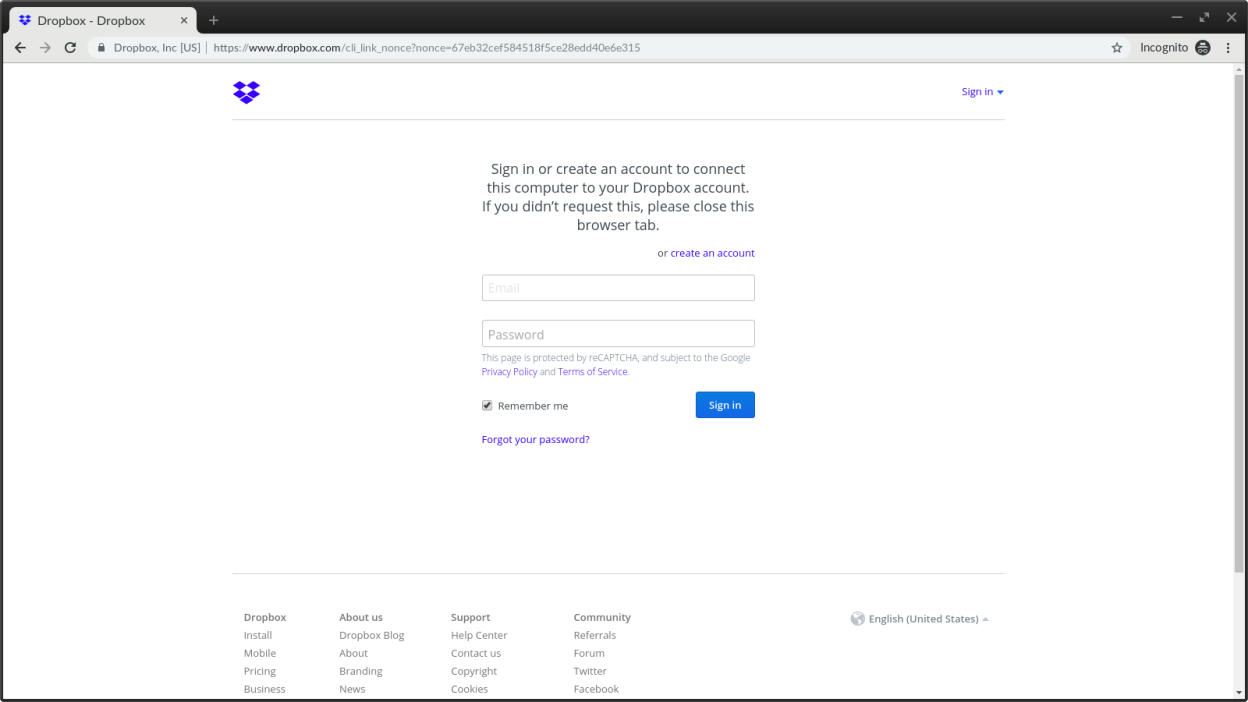Dropbox screenshot 1