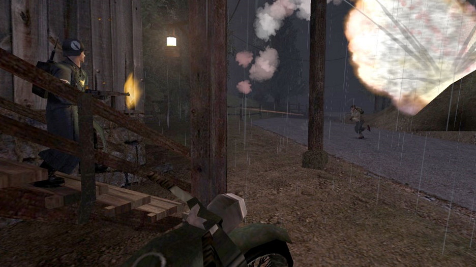 Axis outpost being attacked at night