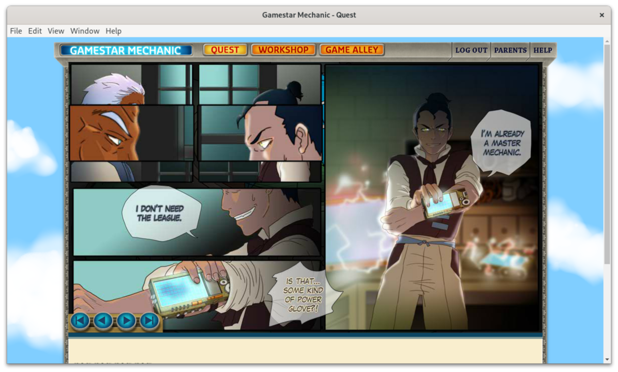 Go on Quests to power up your game design skills and earn items to make your own games