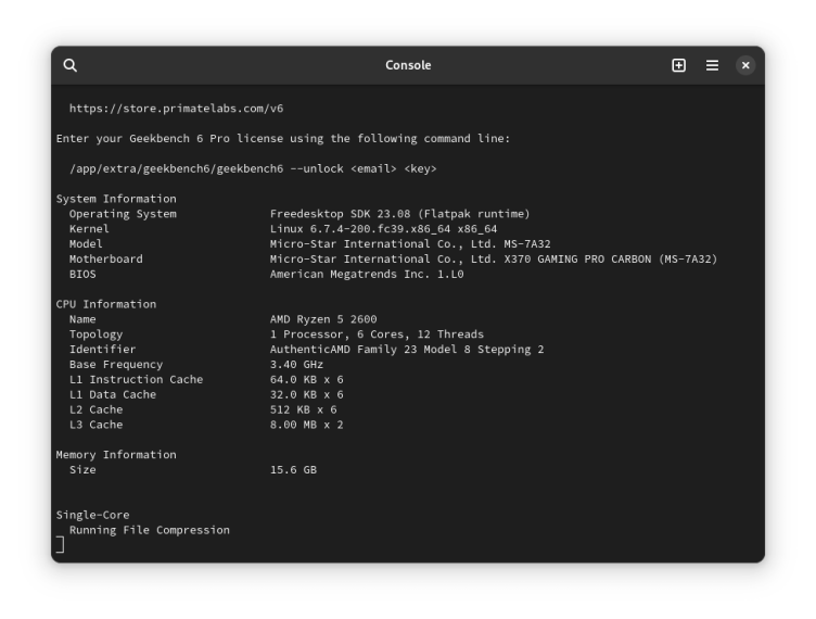 Geekbench 5 screenshot 1