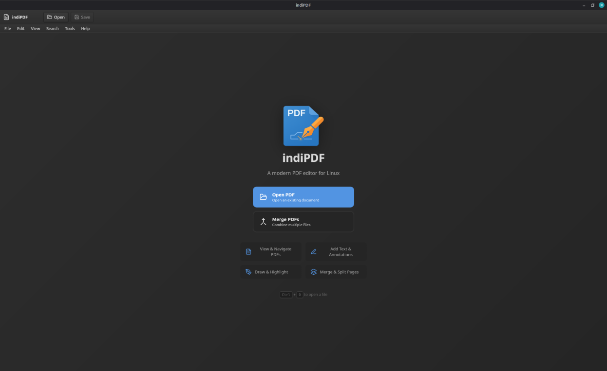 Main editing view with PDF document open