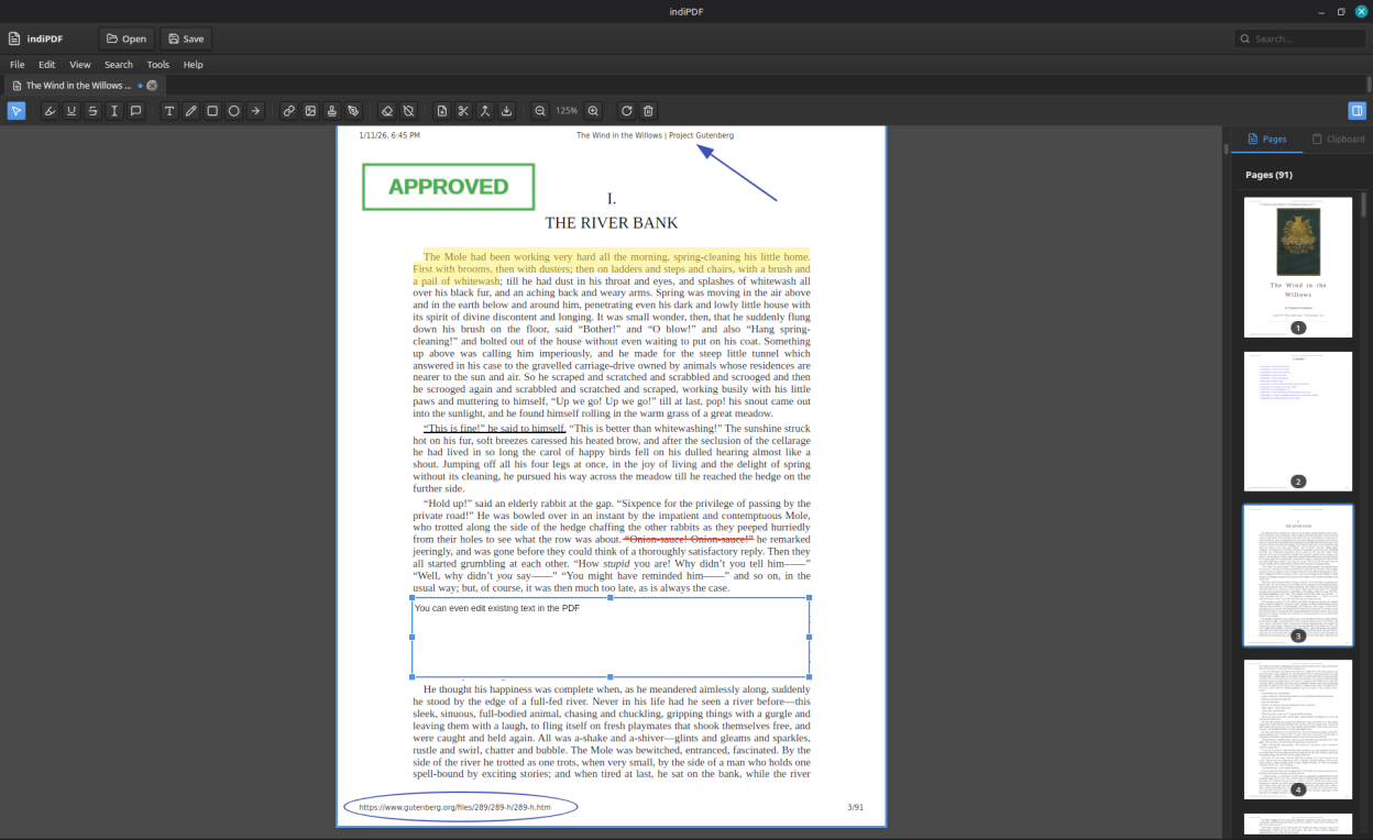 Annotation tools: highlighting and text notes