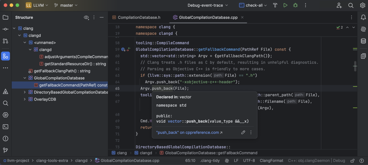 JetBrains CLion screenshot 1