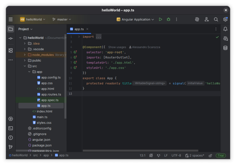 WebStorm screenshot 1