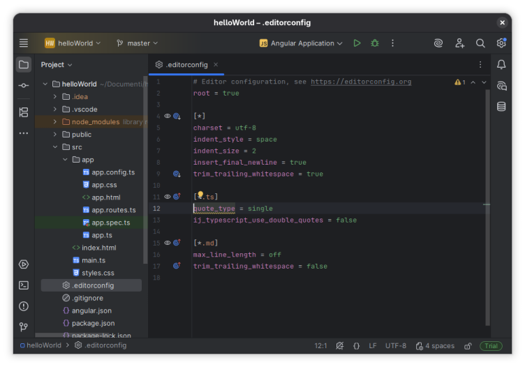 WebStorm screenshot 2