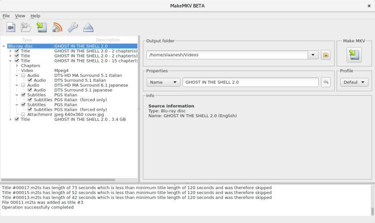 MakeMKV screenshot 3
