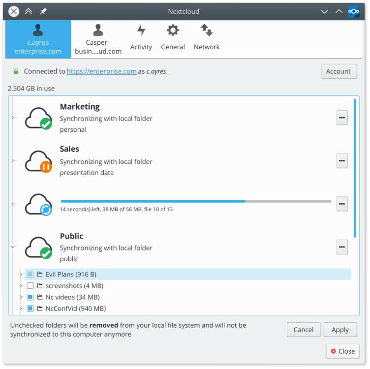 Nextcloud screenshot 1