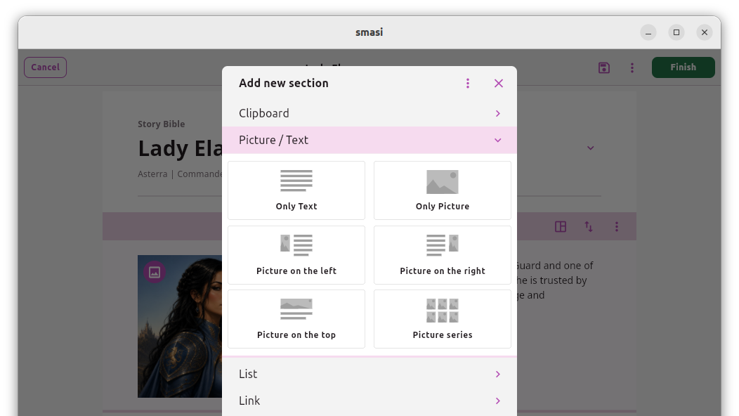 Combining content with images and text