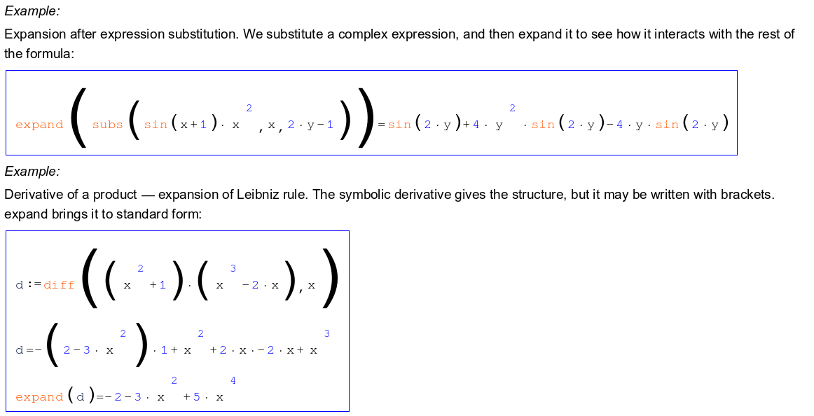 Symbolic calculations