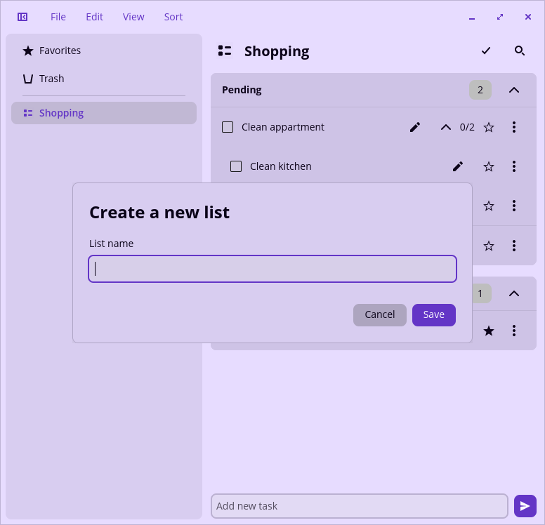 Create a new list