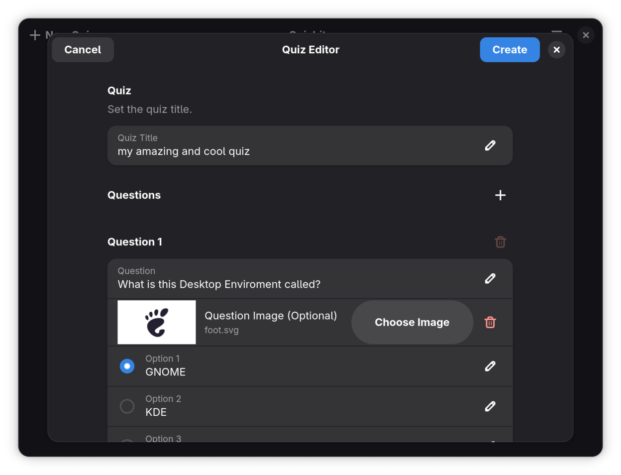 Create multiple choice quizzes with optional images