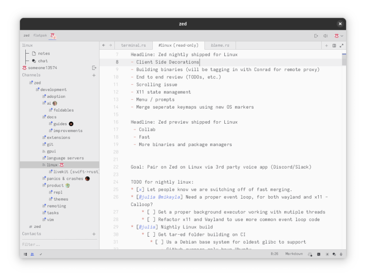 Zed screenshot 3
