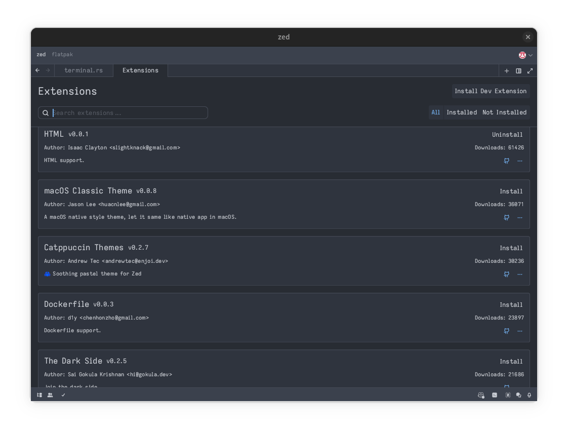 Install Zed on Linux | Flathub