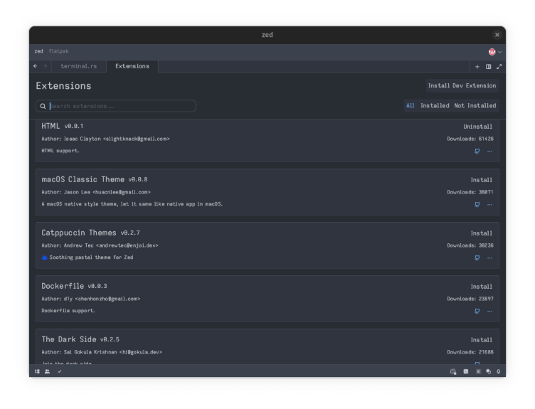 ZedをLinuxにインストール | Flathub