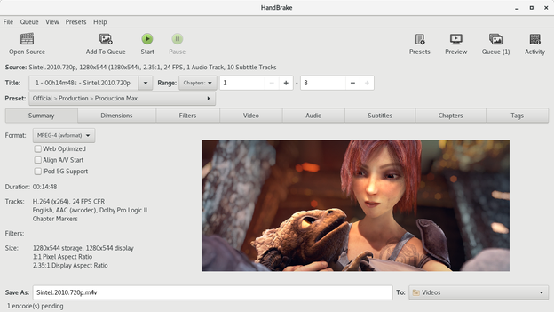 HandBrake screenshot 1