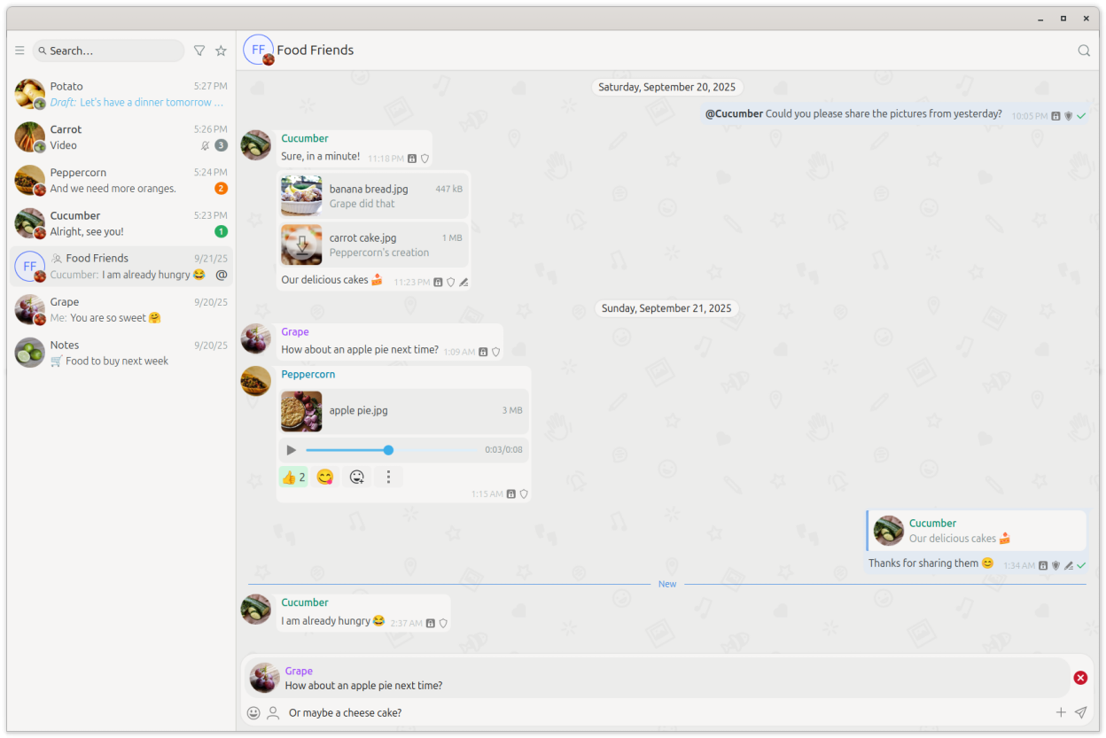 Chat List and Chat in Landscape Mode