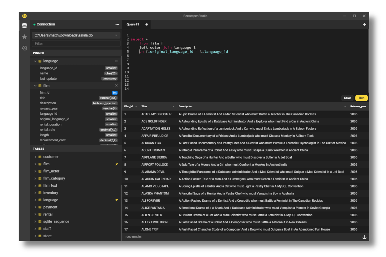 Beekeeper Studio screenshot 1