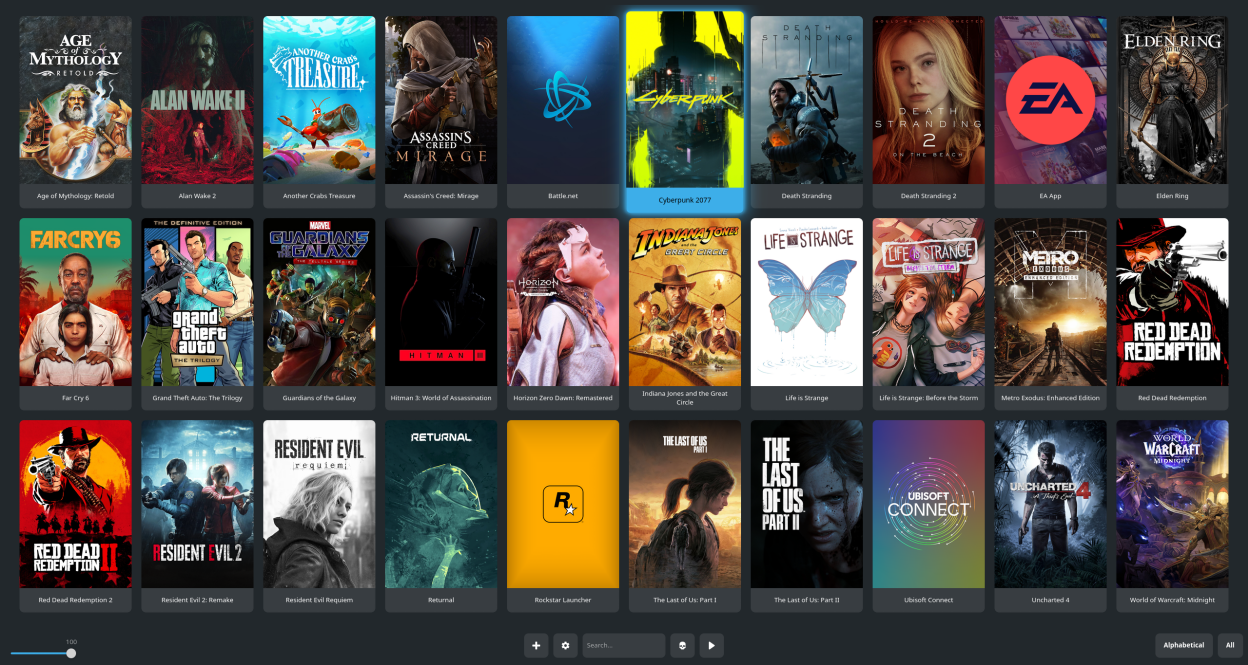 Main window: Covers interface mode