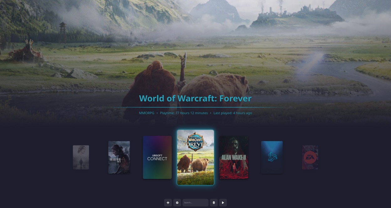 Main window: Carrousel interface mode