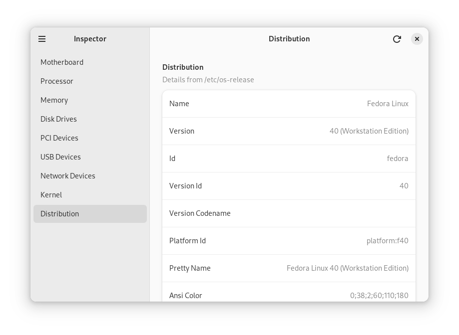 Inspector screenshot