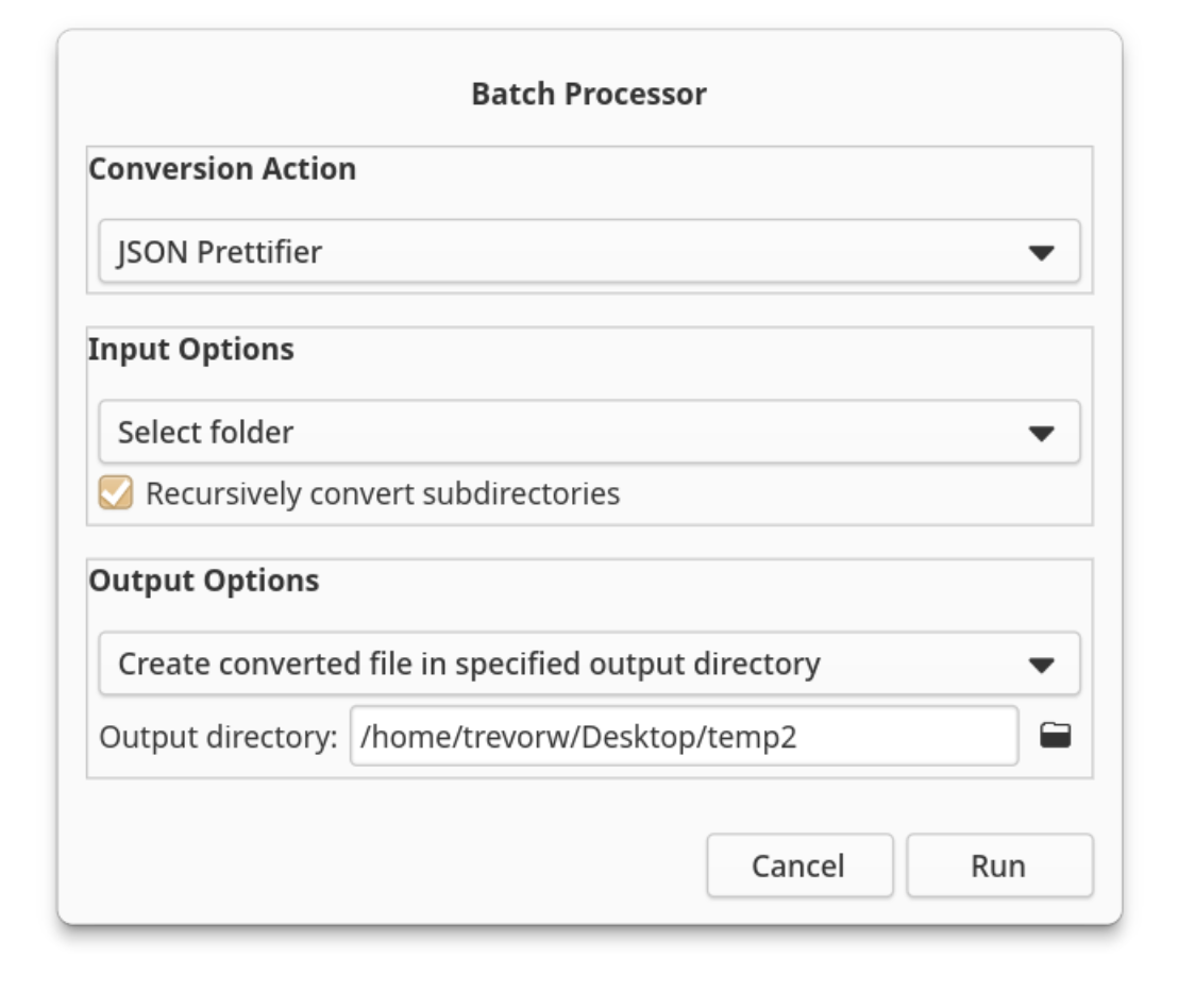 Batch process files with a custom action