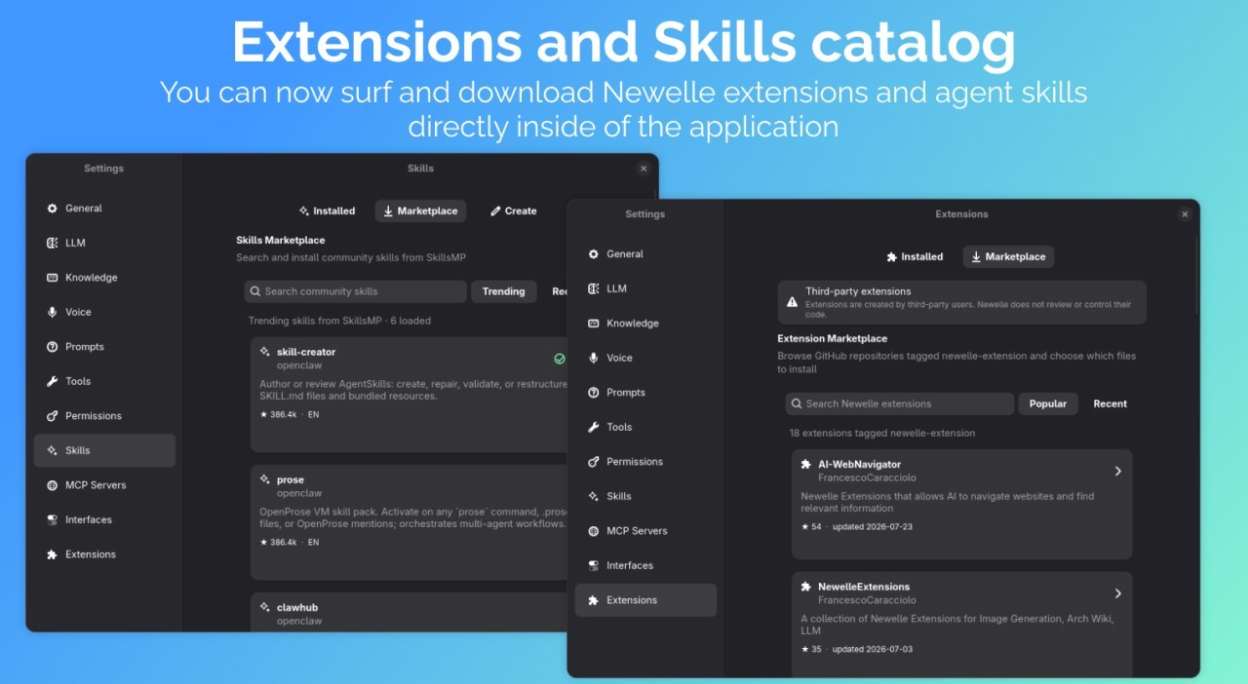 Extensions and Skills Catalog