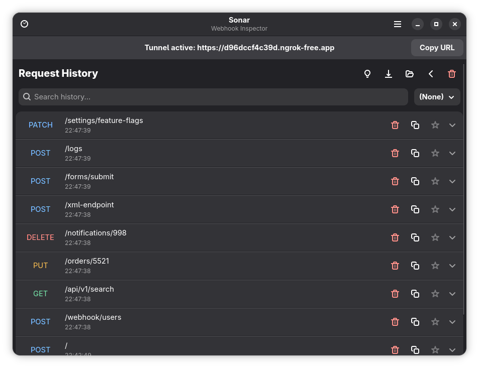 Request history and details