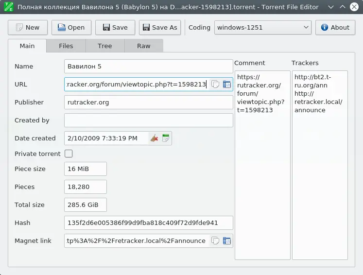 Torrent File Editor screenshot