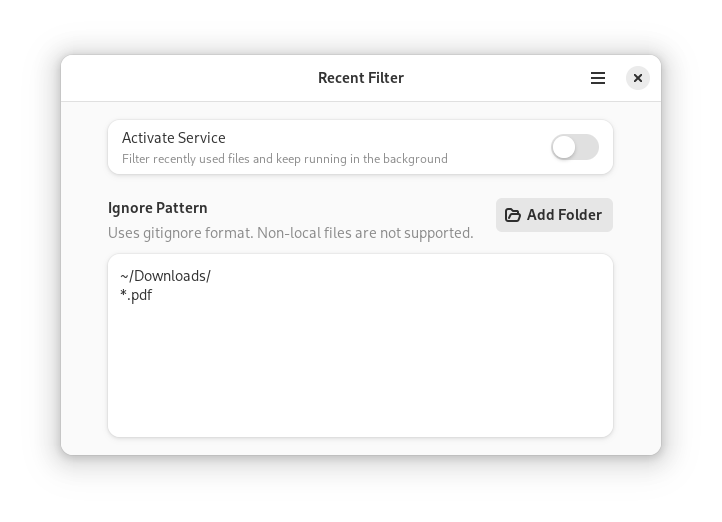 Screenshot 1 of Recent Filter