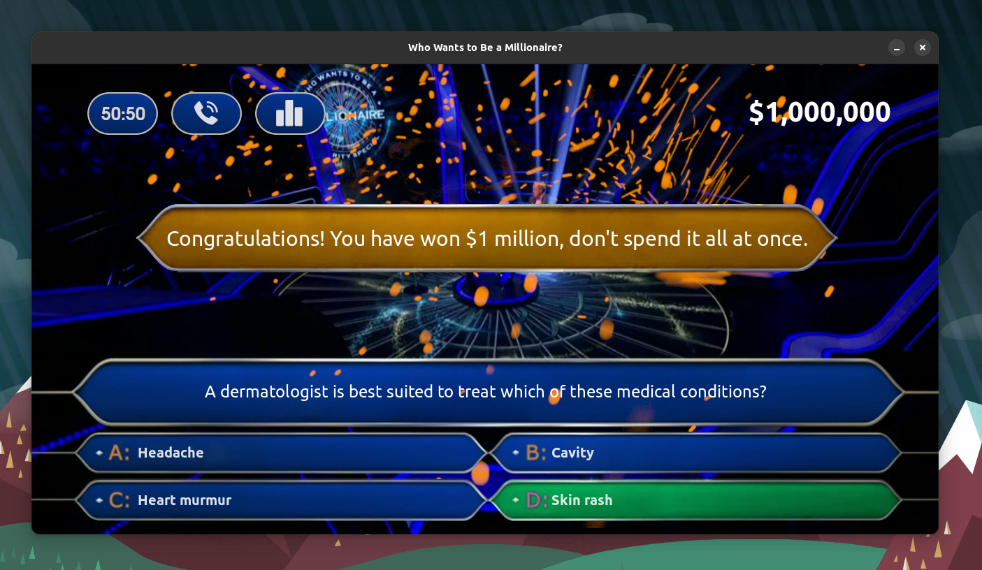 Установить «Who Wants To Be a Millionaire» на Linux | Flathub