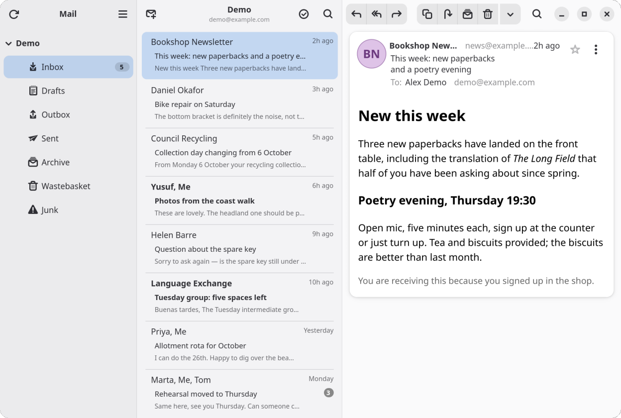 Convey showing an inbox of conversations