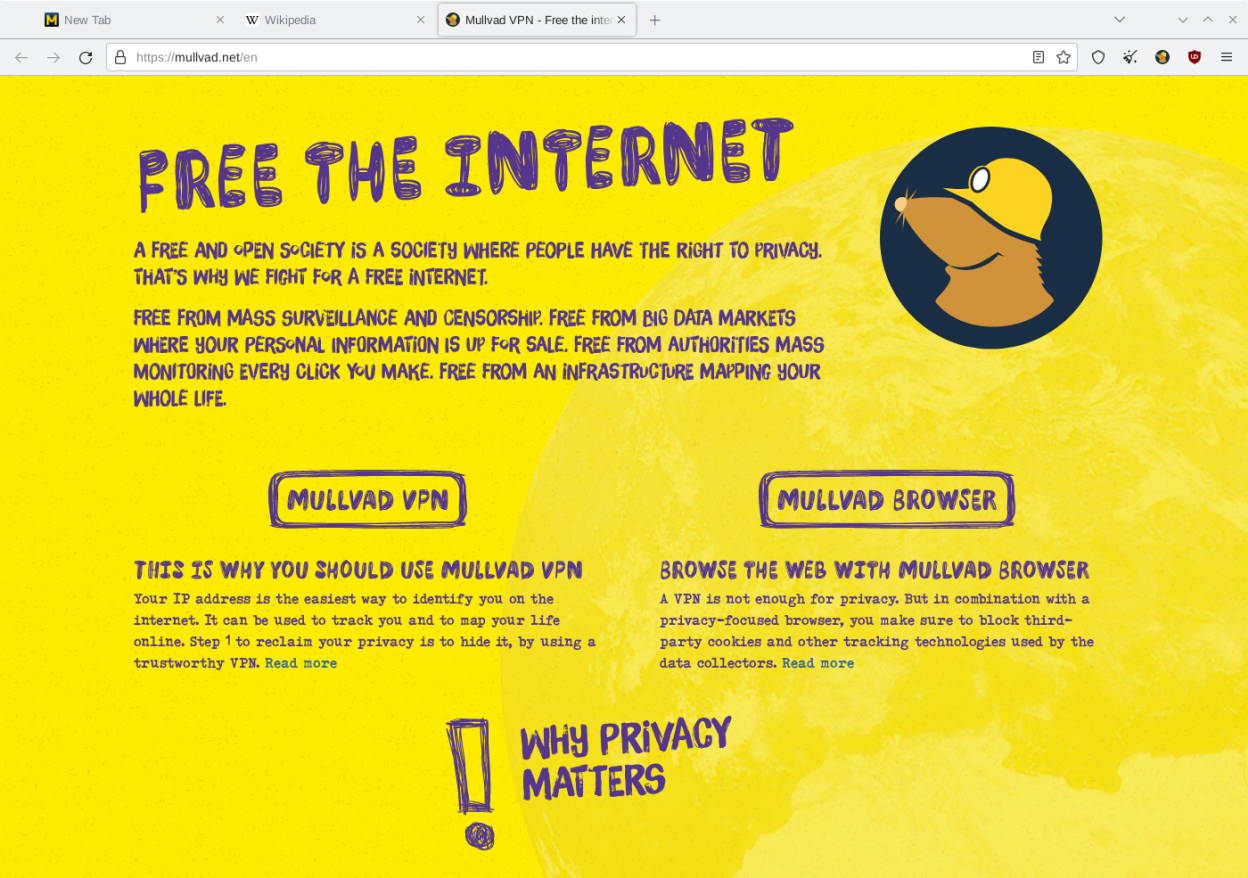 Mullvad Browser screenshot