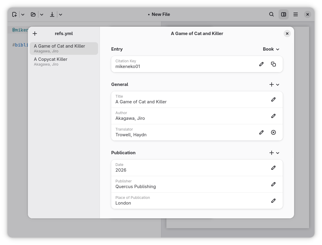Easily manage references and bibliography entries