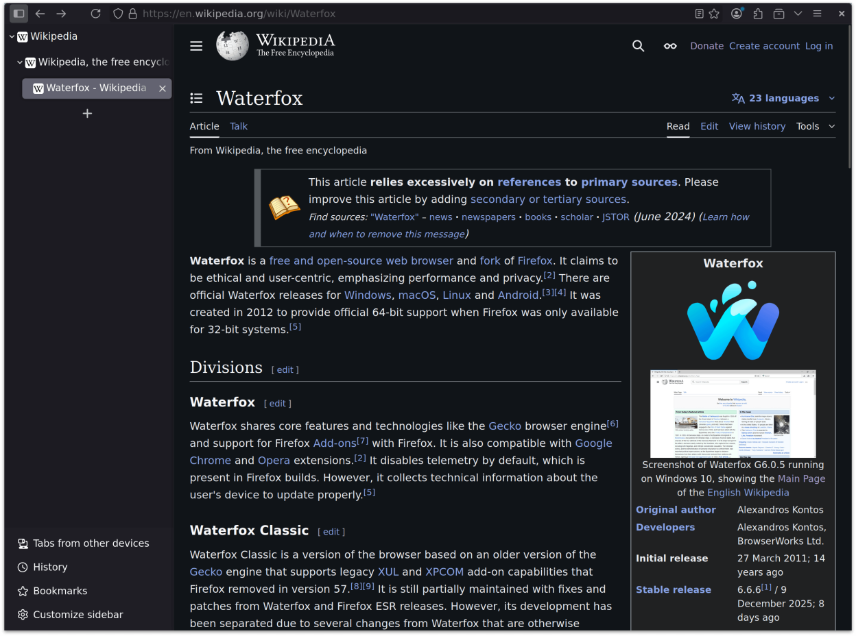 Waterfox screenshot 3