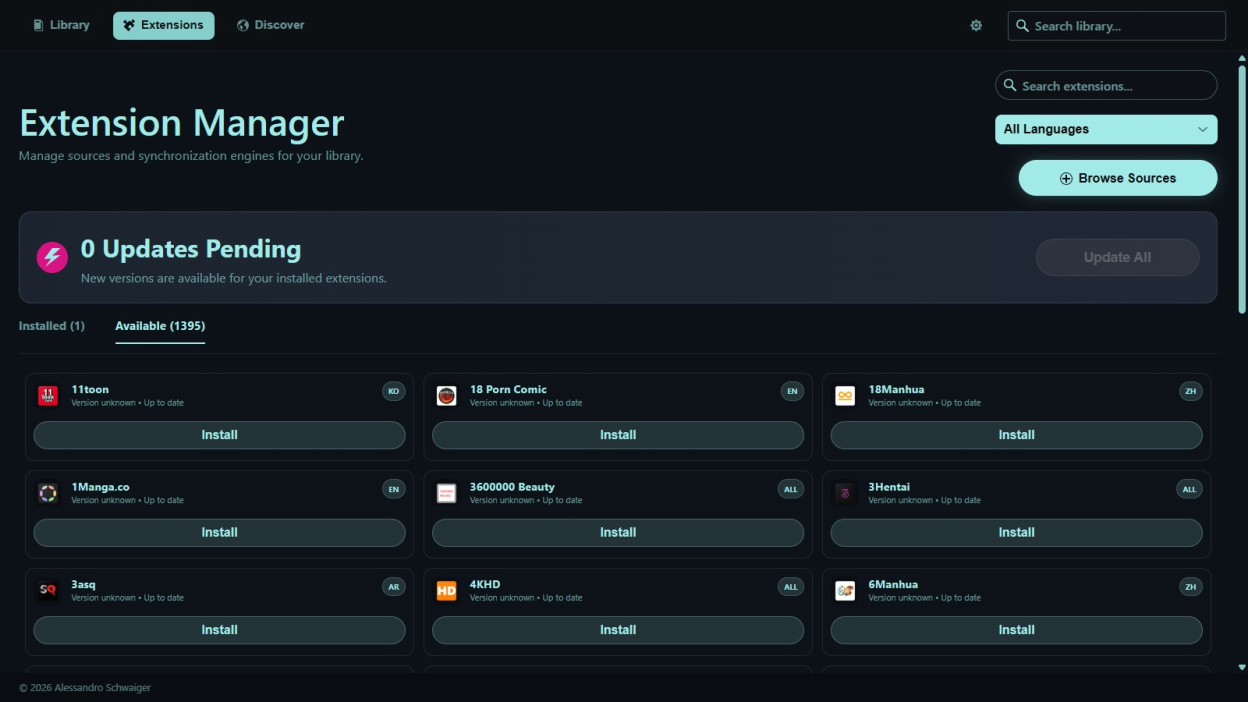 Extensions View
