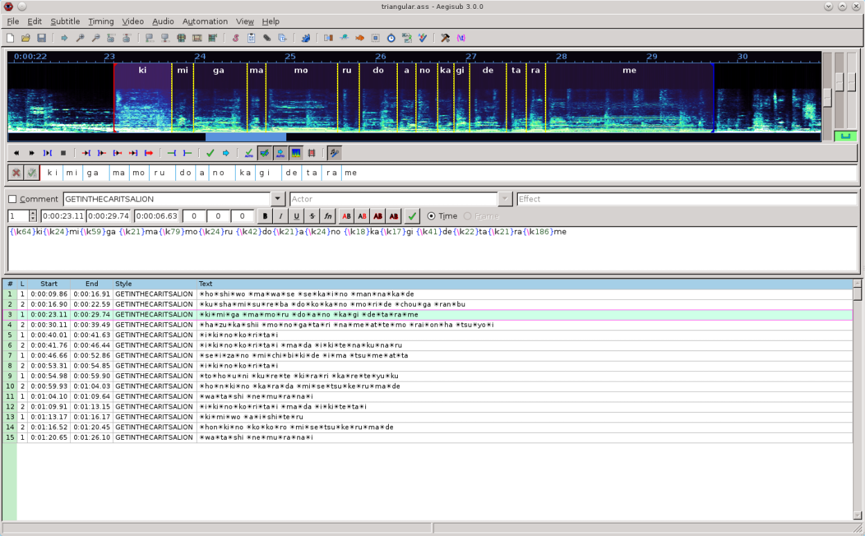 Aegisub screenshot 3