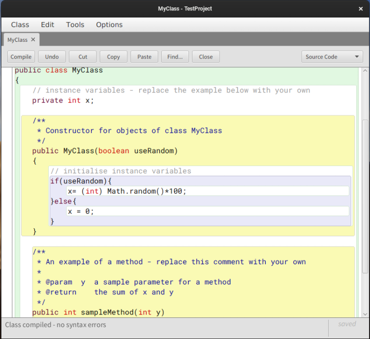 BlueJ screenshot 1
