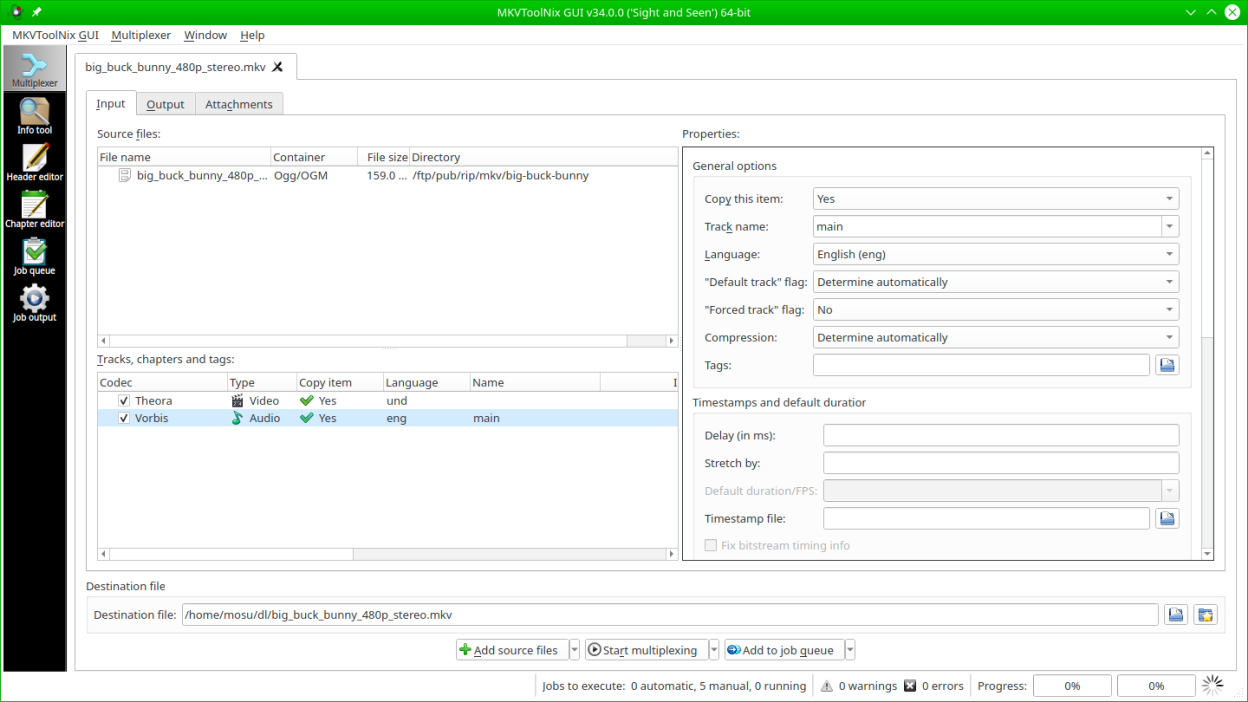 MKVtoolnix screenshot 1