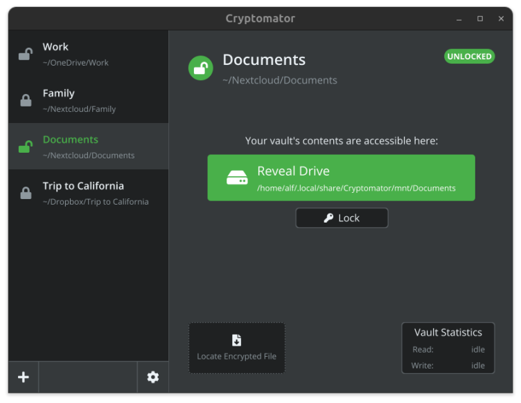 Cryptomator screenshot 2