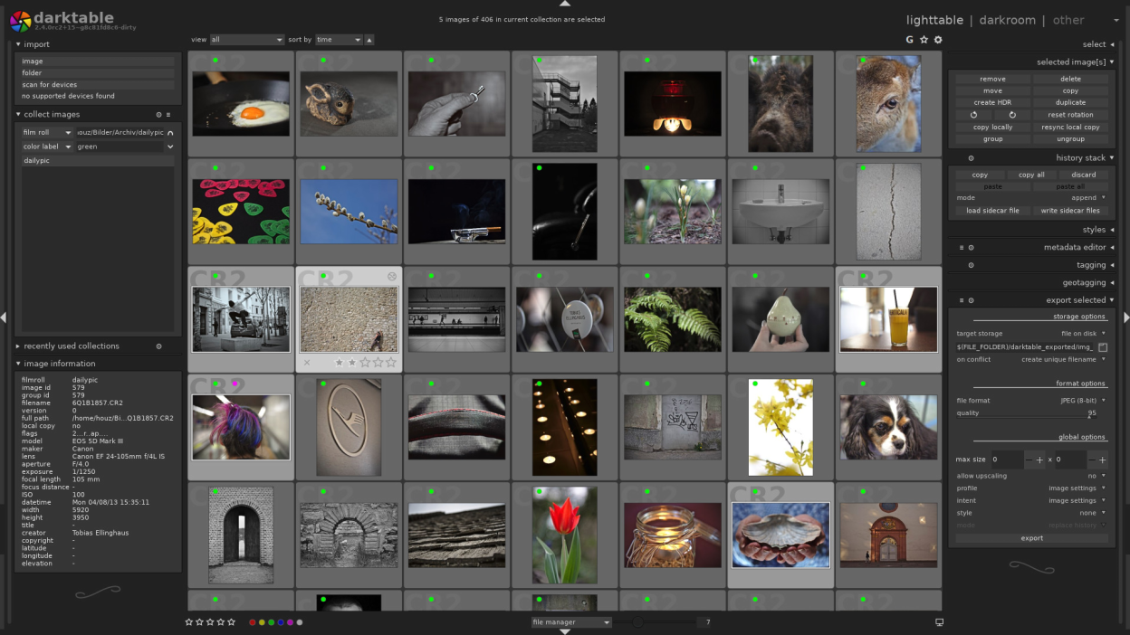 Darktable screenshot 1