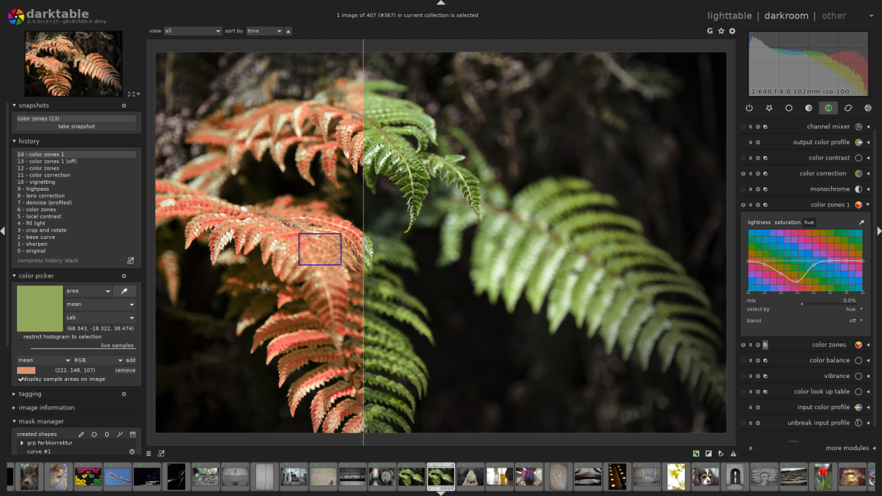 Darktable screenshot 2