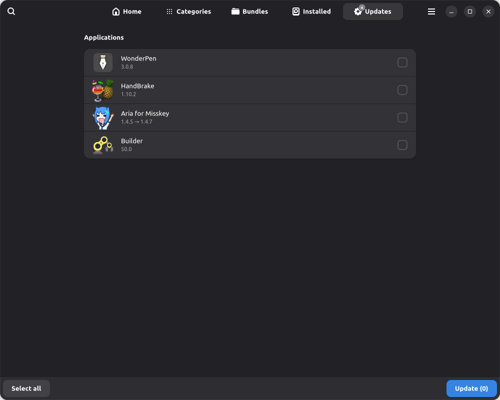 Updates availables