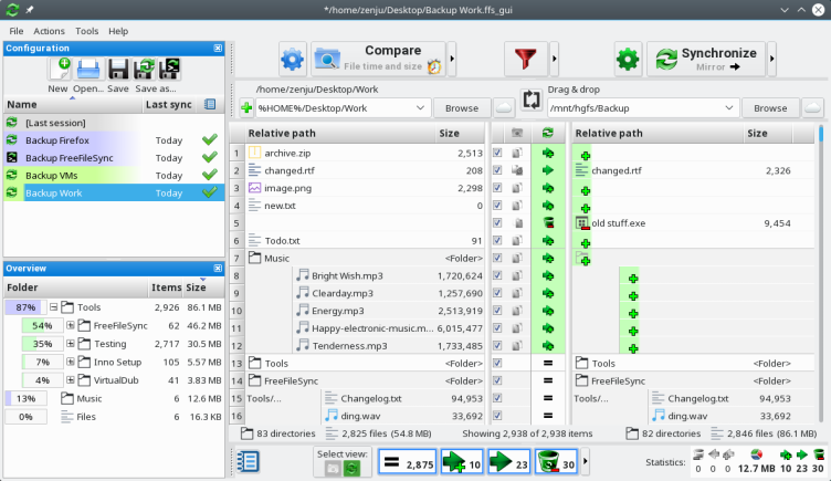FreeFileSync screenshot 1