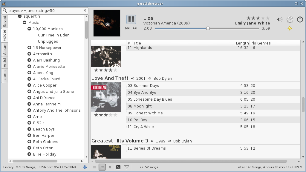 Screenshot 3 of gmusicbrowser