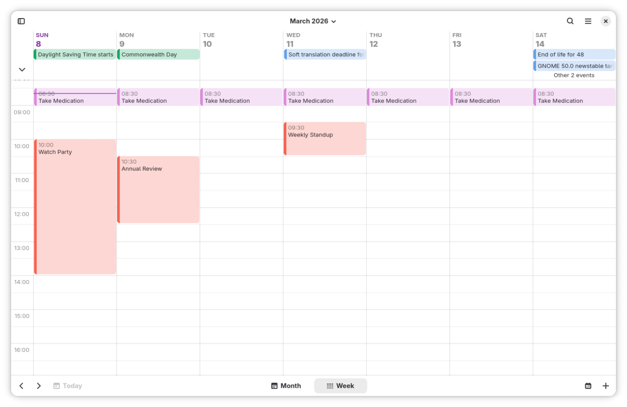 Calendar screenshot 2