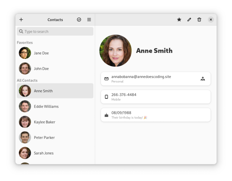 Contacts screenshot 2
